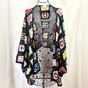 LA Blend floral print crochet cardigan size S/M